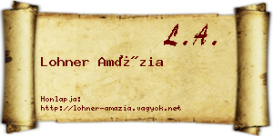 Lohner Amázia névjegykártya